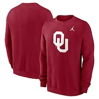 Men's Jordan Brand Crimson Oklahoma Sooners Primetime Evergreen Fleece Pullover Sweatshirt