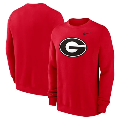 Men's Nike Red Georgia Bulldogs Primetime Evergreen Fleece Pullover Sweatshirt