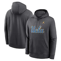 Men's Jordan Brand Anthracite UCLA Bruins Primetime Evergreen Club Fleece Pullover Hoodie