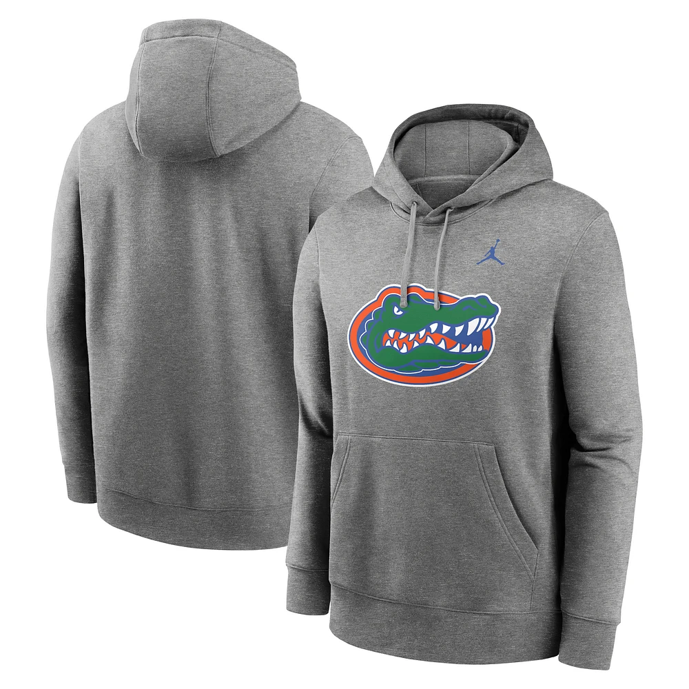 Men's Jordan Brand Heather Gray Florida Gators Primetime Evergreen Club Fleece Pullover Hoodie