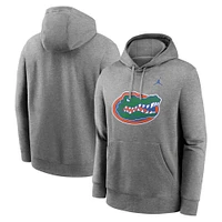 Men's Jordan Brand Heather Gray Florida Gators Primetime Evergreen Club Fleece Pullover Hoodie