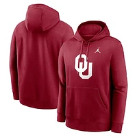 Men's Jordan Brand Crimson Oklahoma Sooners Primetime Evergreen Club Fleece Pullover Hoodie