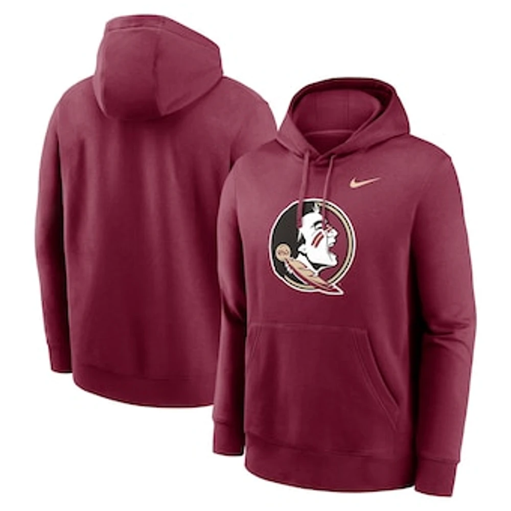 Men's Nike Garnet Florida State Seminoles Primetime Evergreen Club Fleece Pullover Hoodie