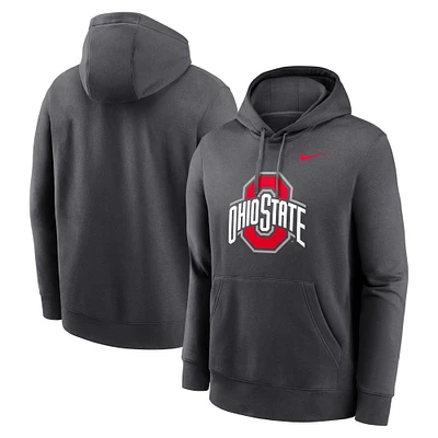 Men's Nike Anthracite Ohio State Buckeyes Primetime Evergreen Club Fleece Pullover Hoodie