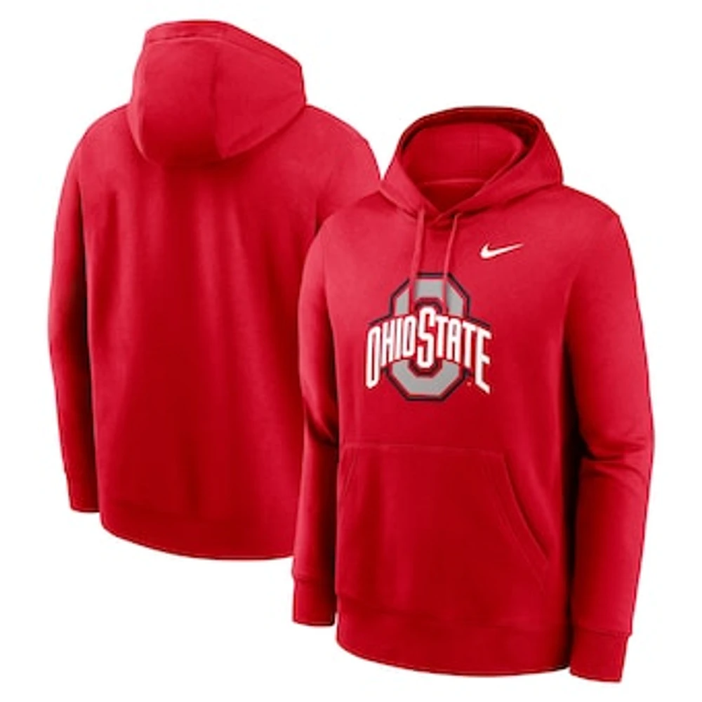 Men's Nike Scarlet Ohio State Buckeyes Primetime Club Fleece Pullover Hoodie