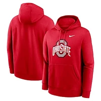 Men's Nike Scarlet Ohio State Buckeyes Primetime Evergreen Club Fleece Pullover Hoodie