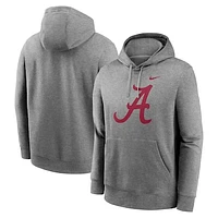 Men's Nike Heather Gray Alabama Crimson Tide Primetime Evergreen Club Fleece Pullover Hoodie