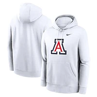 Men's Nike White Arizona Wildcats Primetime Evergreen Club Fleece Pullover Hoodie