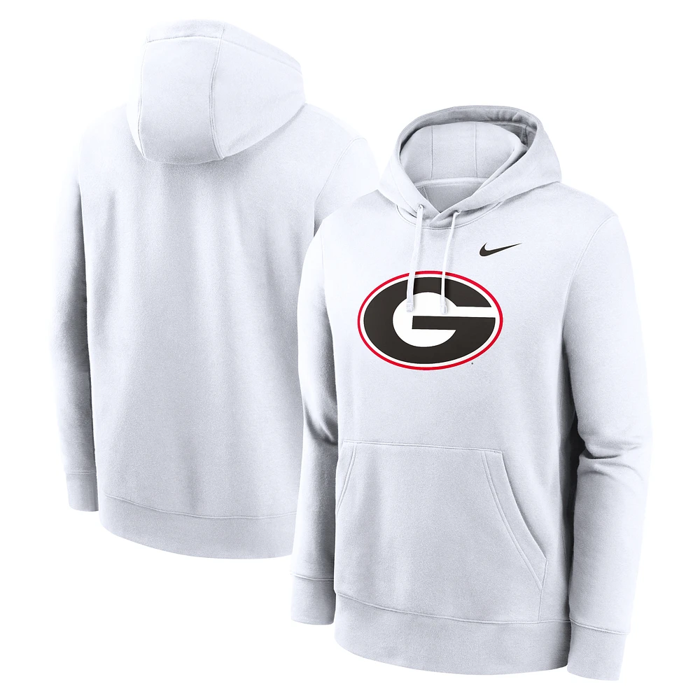 Men's Nike White Georgia Bulldogs Primetime Club Fleece Pullover Hoodie