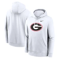 Men's Nike White Georgia Bulldogs Primetime Club Fleece Pullover Hoodie