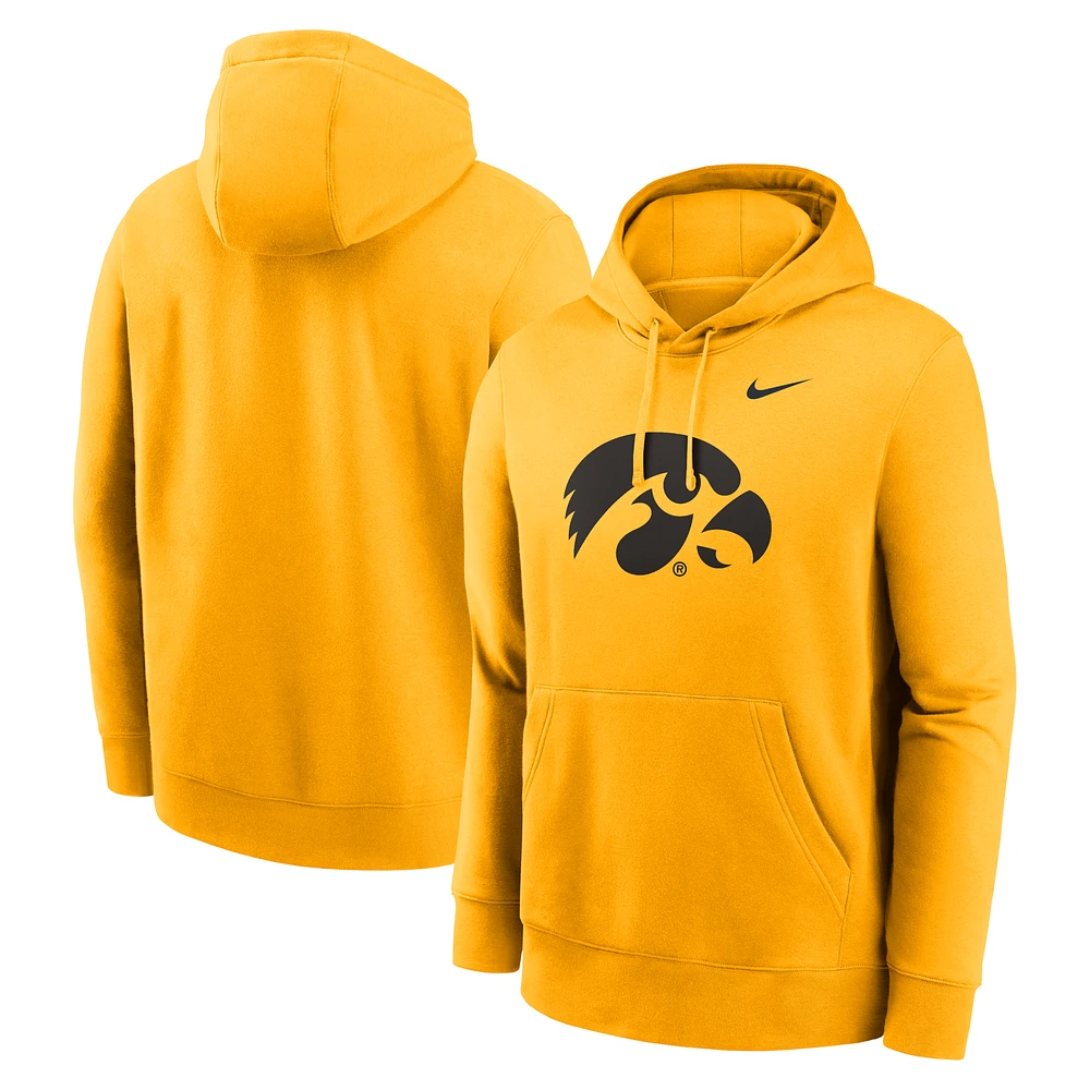 Men's Nike Gold Iowa Hawkeyes Primetime Evergreen Club Fleece Pullover Hoodie