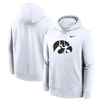 Men's Nike White Iowa Hawkeyes Primetime Club Fleece Pullover Hoodie