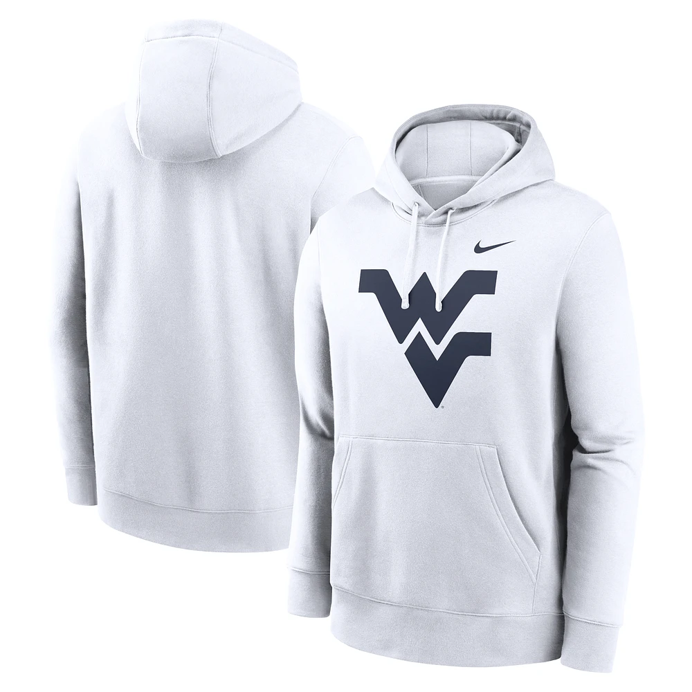 Men's Nike White West Virginia Mountaineers Primetime Evergreen Club Fleece Pullover Hoodie