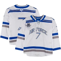 Air Force Falcons Team-Issued #7 White and Blue Jersey with Atlantic Hockey 20th Anniversary Patch from the Hockey Program