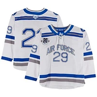 Air Force Falcons Team-Issued #29 White and Blue Jersey with Atlantic Hockey 20th Anniversary Patch from the Hockey Program