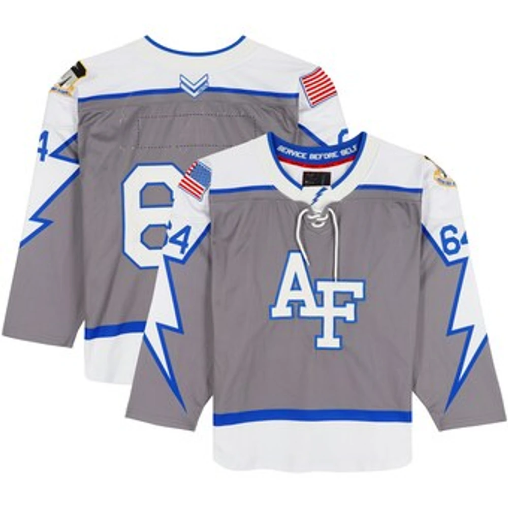 Air Force Falcons Team-Issued #64 Gray Jersey from the Hockey Program