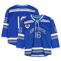 Air Force Falcons Team-Issued #16 Blue Jersey with Atlantic Hockey 20th Anniversary Patch from the Hockey Program