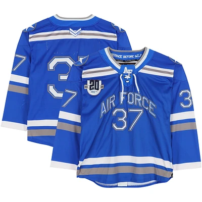 Air Force Falcons Team-Issued #37 Blue Jersey with 20th Anniversary Patch from the Hockey Program