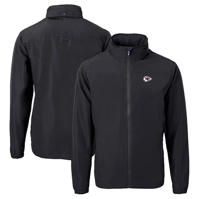 Men's Cutter & Buck  Black Kansas City Chiefs  Charter Eco Recycled Full-Zip Jacket