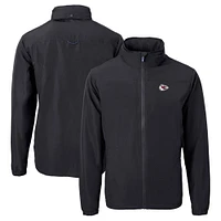 Men's Cutter & Buck  Black Kansas City Chiefs  Charter Eco Recycled Full-Zip Jacket