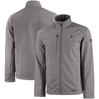 Men's Cutter & Buck Gray Atlanta Falcons Evoke Eco Softshell Recycled Full-Zip Jacket