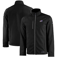 Men's Cutter & Buck Black Buffalo Bills Evoke Eco Softshell Recycled Full-Zip Jacket