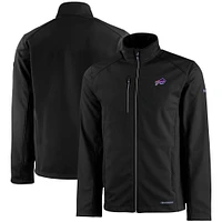 Men's Cutter & Buck Black Buffalo Bills Evoke Eco Softshell Recycled Full-Zip Jacket