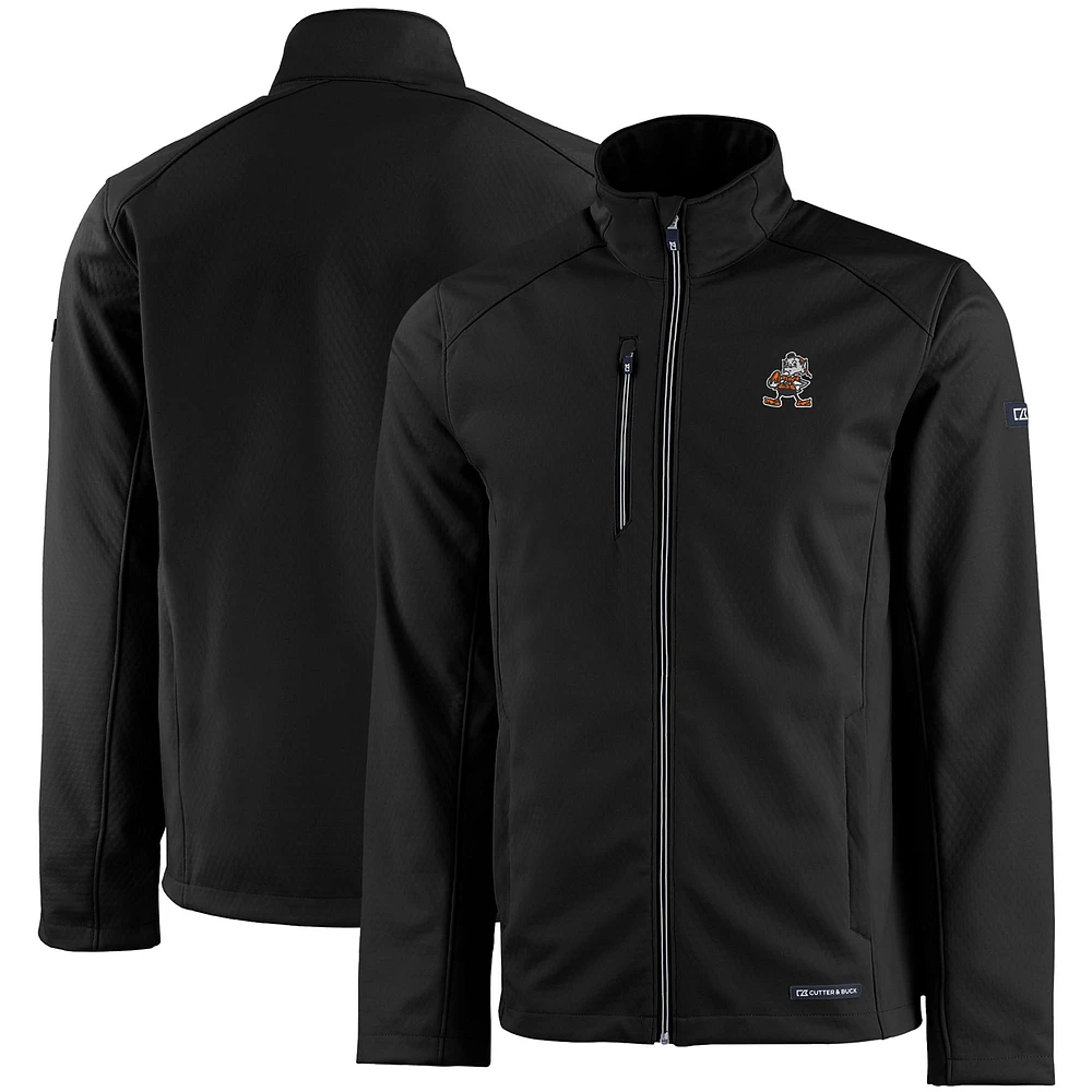 Men's Cutter & Buck Cleveland Browns Evoke Eco Softshell Recycled Full-Zip Jacket