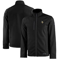 Men's Cutter & Buck Black Minnesota Vikings Evoke Eco Softshell Recycled Full-Zip Jacket
