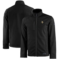 Men's Cutter & Buck Black Minnesota Vikings Evoke Eco Softshell Recycled Full-Zip Jacket