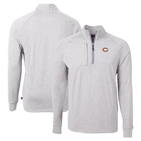 Men's Cutter & Buck Heather Chicago Bears Adapt Eco Knit Quarter-Zip Pullover Top