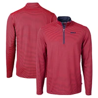 Men's Cutter & Buck Navy/ San Francisco 49ers Virtue Eco Pique Micro Stripe Recycled Quarter-Zip Pullover Top
