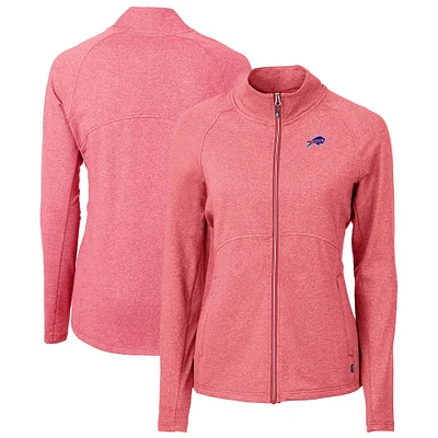 Women's Cutter & Buck  Heather Red Buffalo Bills Adapt Eco Knit Recycled Full-Zip Jacket