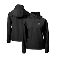 Women's Cutter & Buck Black Cleveland Browns Charter Eco Recycled Half-Zip Anorak Jacket