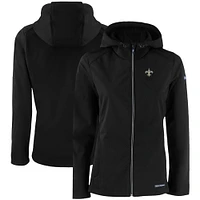 Women's Cutter & Buck New Orleans Saints Evoke Eco Softshell Recycled Full-Zip Hooded Jacket