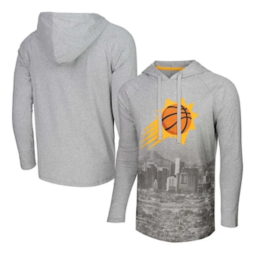 Men's Stadium Essentials Heather Gray Phoenix Suns Atrium Raglan Long Sleeve Hoodie T-Shirt