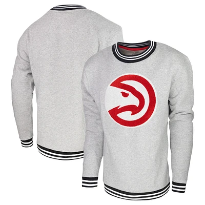 Men's Stadium Essentials Heather Gray Atlanta Hawks Club Level Pullover Sweatshirt