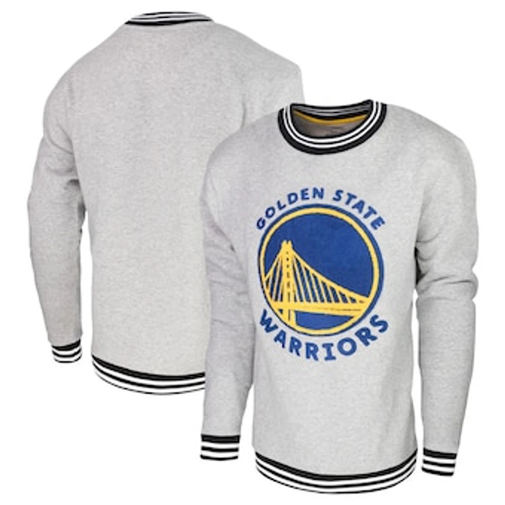 Men's Stadium Essentials Heather Gray Golden State Warriors Club Level Pullover Sweatshirt