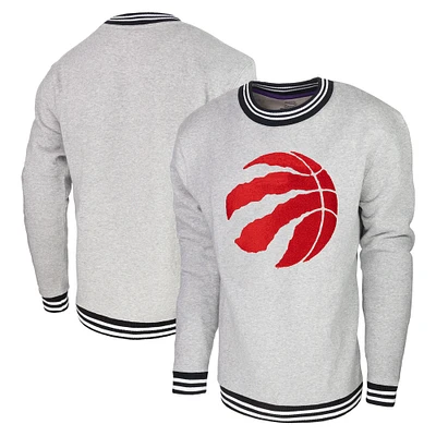 Men's Stadium Essentials Heather Gray Toronto Raptors Club Level Pullover Sweatshirt