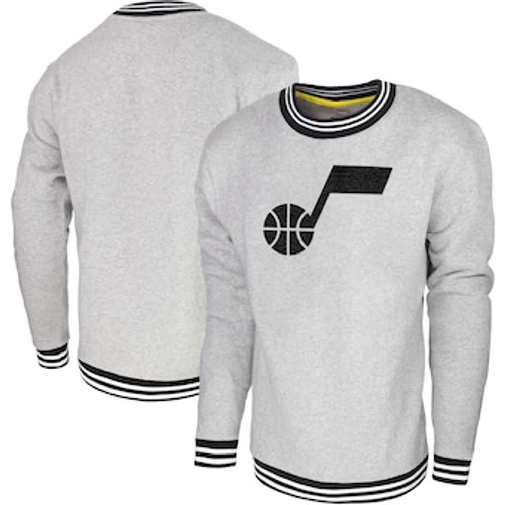 Men's Stadium Essentials Heather Gray Utah Jazz Club Level Pullover Sweatshirt