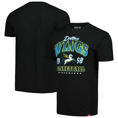 Women's Sportiqe  Heather Black Dallas Wings Comfy Super-Soft Tri-Blend T-Shirt