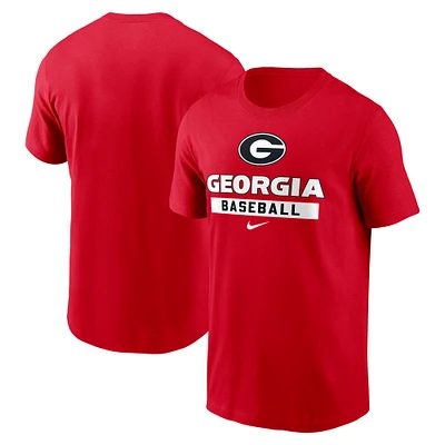 Men's Nike Red Georgia Bulldogs Baseball T-Shirt