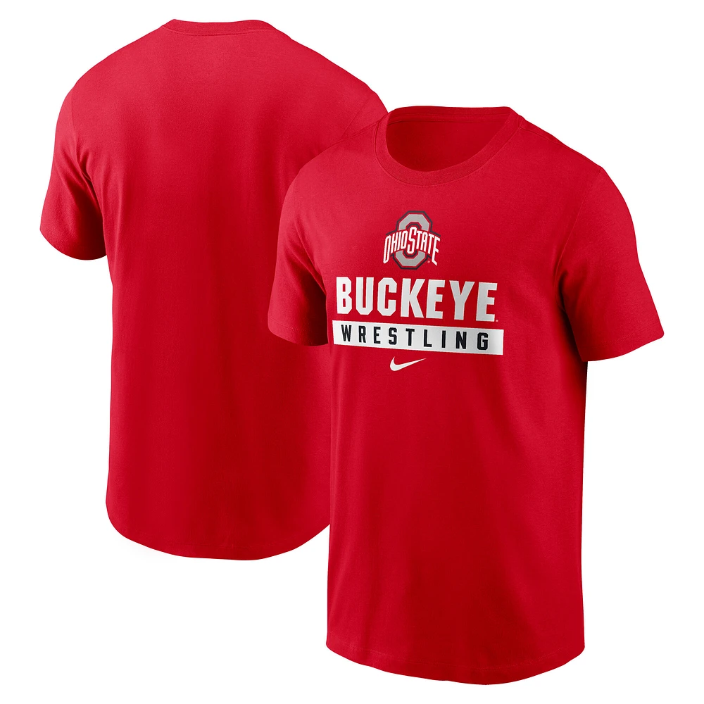 Men's Nike Scarlet Ohio State Buckeyes Wrestling T-Shirt