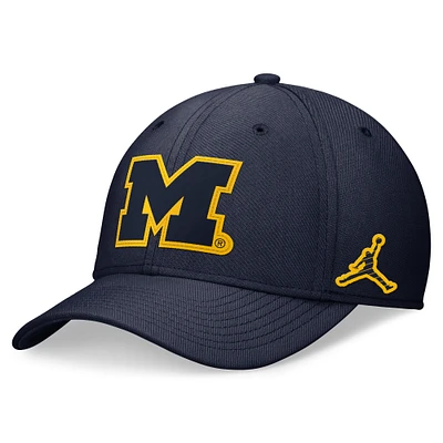 Unisex Jordan Brand Navy Michigan Wolverines 2024 Sideline Rise Performance Flex Hat