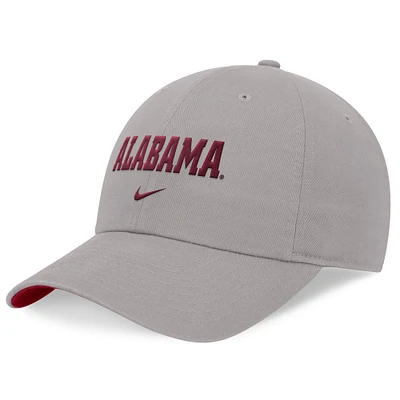 Unisex Nike Gray Alabama Crimson Tide 2024 Sideline Club Adjustable Hat