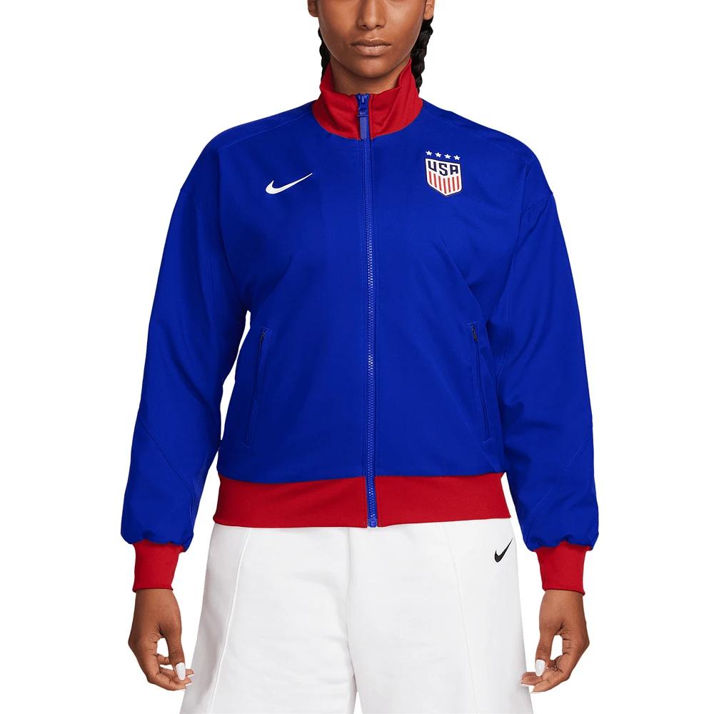 Women's Nike  Royal USWNT 2024 Strike Anthem Full-Zip Jacket