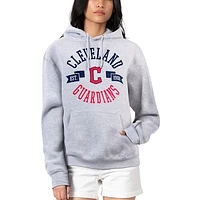 Women's G-III 4Her by Carl Banks Heather Gray Cleveland Guardians City Graphic Pullover Hoodie