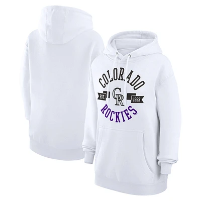 Women's G-III 4Her by Carl Banks White Colorado Rockies City Graphic Pullover Hoodie