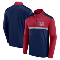 Men's Fanatics Navy Montreal Canadiens Unstoppable Quarter-Zip Sweatshirt