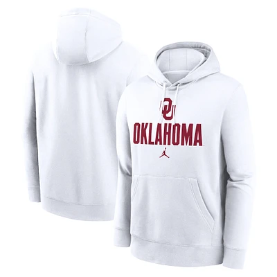 Men's Jordan Brand White Oklahoma Sooners Primetime Club Fleece Pullover Hoodie